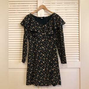Vintage Victoria Ashley Cottagecore Green Floral Dress